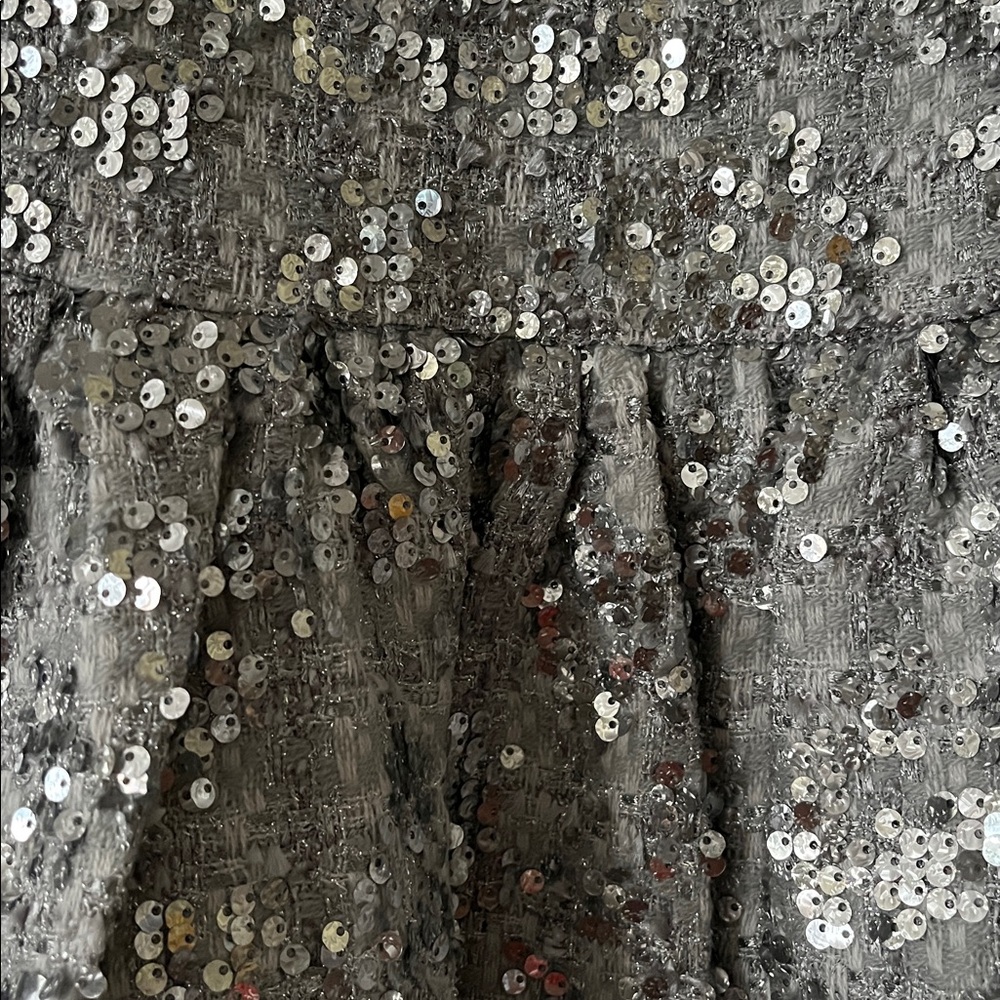 NWT English Factory SEQUIN TWEED TIERED MINI DRESS - Picture 7 of 9